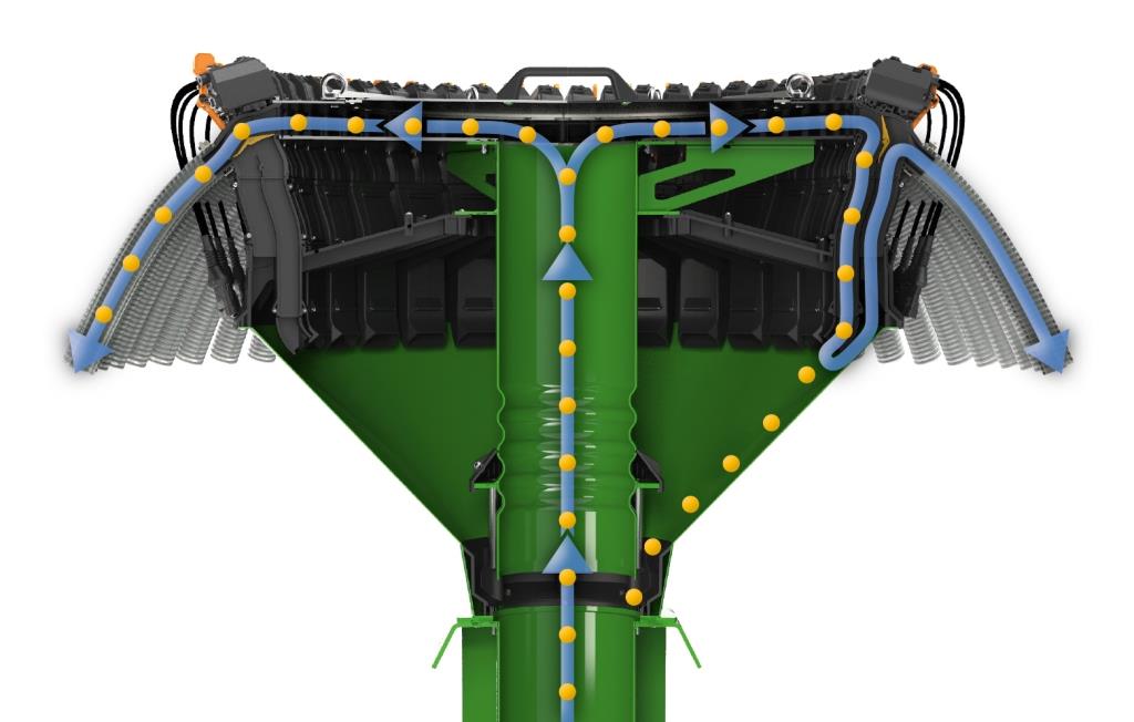 Нова широкозахватна зернова сівалка AMAZONE Cirrus 8004-2C Grand з трисекційним бункером