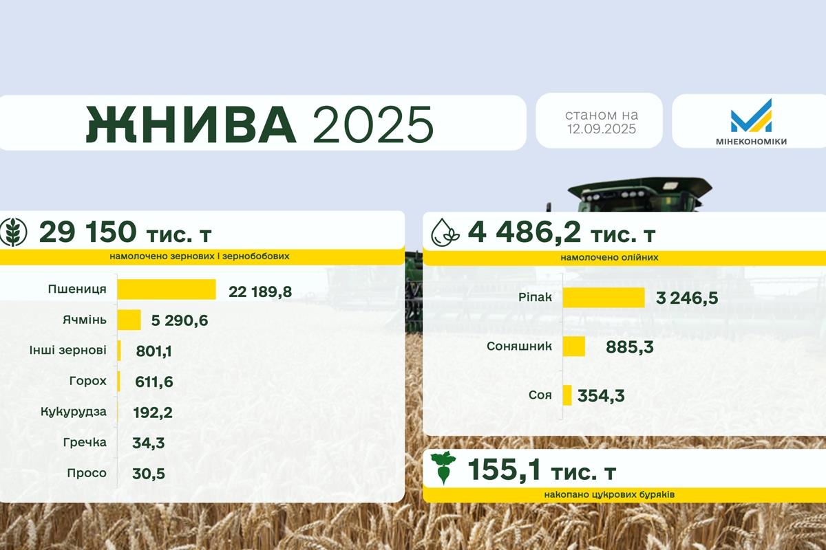 Українські аграрії зібрали майже 30 млн тонн зернових культур