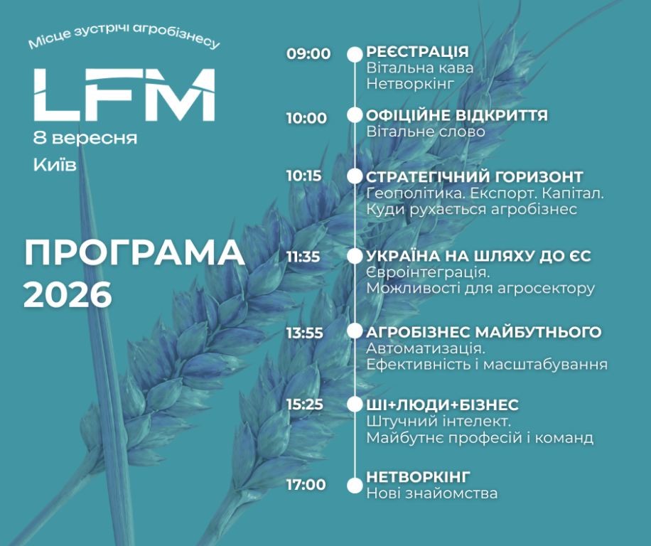 LFM 2026: у програмі конференції — стратегія, агроекспорт, автономізація та майбутнє українського агробізнесу